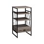 Console Table Tv Stand Taupe Wood And Metal 3 Shelves 1 Drawer Home Office Furniture