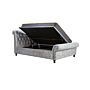 Castello Super King Side Ottoman Bed Steel Crushed Velvet