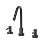 Basin Mixer Tap Black Matt Metal Brass Modern Bathroom Twin Lever Faucet