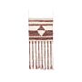 Wall Hanging Red Beige Wool Handwoven With Tassels Geometric Pattern