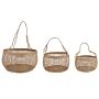 Set Of 3 Baskets Natural Seagrass With Handles