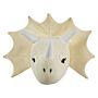 Plush Animal Head Wall Decor Beige Cotton Dinosaur Head Kid's Room Toy Decoration Accessory