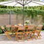 Vidaxl Folding Garden Chairs 8 Pcs Taupe Fabric And Solid Wood