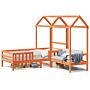 Vidaxl Bed And Bench Set With Roof Wax Brown 80x200 Cm Solid Wood Pine