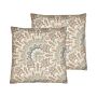 Set Of 2 Scatter Cushions Multicolour 45 X 45 Cm Abstract Pattern Decorative Throw Pillows Removable Covers Zipper Closure