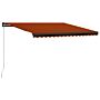 Vidaxl Manual Retractable Awning 450x300 Cm Orange And Brown