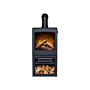 Acantha Lunar Xl Electric Stove In Charcoal Grey With Short Angled Pipe In Black