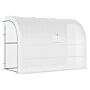 Outsunny Outdoor Walk-in Greenhouse, Plant Nursery With Zippered Doors, Pe Cover And 3-tier Shelves, White, 300 X 150 X 213 Cm