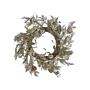 Christmas Wreath Green Gold Synthetic Material 45 Cm Pine Cones Snow Baubles Traditional Design Round