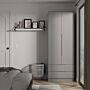 Milan Tall 2 Drawer Wardrobe In Dusk Grey