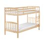 Double Bank Bed Light Pine Wood Eu Single Size 3ft High Sleeper Children Kids