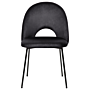 Set Of 2 Dining Chairs Black Velvet Upholstery Black Legs