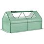 Outsunny Raised Garden Bed W/ Greenhouse, Steel Planter Box W/ Plastic Cover, Roll Up Window, Dual Use For Flowers, Herbs, 185l X 95w X 92h Cm, Green