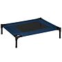 Pawhut Dog Cat Puppy Pet Elevated Raised Cot Bed Portable Camping Basket – Blue (medium)