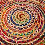 Round Jute And Recycled Cotton Rug - 150 Cm