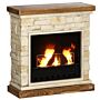 Homcom Gel And Ethanol Fireplace Stove, Modern Bioethanol Fire, Indoor Ethanol Burner With 1.2 Litres (39oz) Volume, Burns For Up To 3 Hours, 26 Inch, Brown Brickwork