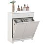 Homcom Duo Hamper Laundry Storage Cabinet - White