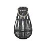 Lantern Black Bamboo Wood And Glass 56 Cm