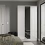 Milan Tall Triple Mirrored Wardrobe In White