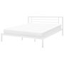 Bed Frame White Metal Super King Size 6ft Solid Wood Slats