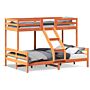 Vidaxl Bunk Bed 80x200/140x200 Cm Wax Brown Solid Wood Pine