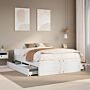 Vidaxl Bed Frame Without Mattress With Drawers White 160x200 Cm Solid Wood Pine