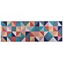 Runner Rug Multicolour Polyester 80 X 240 Cm Geometric Triangle Pattern Anti-slip Bottom