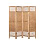 Room Divider Light Wood Paulownia Wood Mdf 4 Panels Folding Decorative Screen Partition