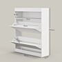 Homcom 16 Shoe Pair Shoe Storage Cabinet, With Flip Doors - White