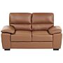 Sofa Golden Brown 2 Seater Faux Leather