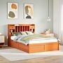 Vidaxl Bed Frame Without Mattress Wax Brown 150x200 Cm King Size Solid Wood Pine