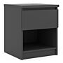 Naia Bedside 1 Drawer 1 Shelf In Black Matt