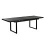 Garden Table Black Aluminium 180/240 X 90 Cm Extendable Top Outdoor Dining Table