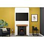 Acantha Pre-built Stove Media Wall 1 With Hudson Electric Stove In Black