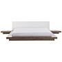 Japan Waterbed Light Wood Eu Super King Size 6ft Wooden Low Profile With Mattress Bedroom Beliani