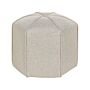 Pouffe Beige Linen Round 45 X 45 X 42 Cm Footstool Accent Upholstery Furniture