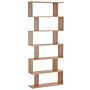 Homcom Wooden Wood S Shape Storage Display 6 Shelves Room Divider Unit Chest Bookshelf Bookcase Cupboard Cabinet Home Office Furniture (maple)