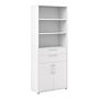 Prima Bookcase 3 Shelves With 2 Drawers And 2 Doors In White