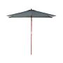 Garden Sun Parasol Grey Fabric Birch Wood 244 Cm Weather Resistant