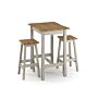 Corona Grey Live Edge Small Rectangular High Breakfast Bar Table & 2 Bar Stool Set