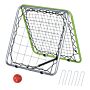 Homcom Football Training Net, Soccer Kickback Target Goal Both Side Rebounder Net, Adjustable Angle Goal Training Set For Kids And Children, Backyard