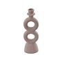 Candle Holders Beige Porcelain 23 Cm Curvy Shape Minimalist Boho Candlesticks Decoration