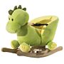 Homcom Kids Rocking Horse Plush Ride On Dinosaur Seat W/seat Safety Belt, 32 Songs, Ride On Horses Toys 18 Months Up