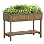 Outsunny Wooden Planter Raised Bed Container Garden Plant Stand Bed 8 Boxes 110l X 46w X 76hcm Brown