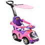 Aiyaplay 3 In 1 Ride On Push Car, Cartoon Robot Theme Foot To Floor Slider W/ Handle Light Music Horn, Storage - Pink