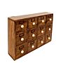 12 Drawer Solid Mango Wood Trinket Chest/draw With Ceramic Knob Handles