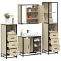 Vidaxl 4 Piece Bathroom Furniture Set Sonoma Oak Engineered Wood