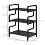 Homcom 3-tier Storage Shelves, Metal Shelving Unit, Industrial Printer Table For Home Office, Display Rack, Black