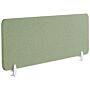 Desk Screen Green Pet Board Fabric Cover 130 X 40 Cm Acoustic Screen Modular Mounting Clamps