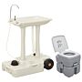 Vidaxl Portable Camping Toilet And Handwash Stand Set